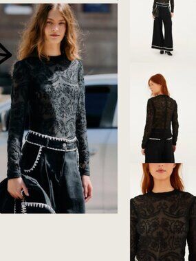 NWT Farm Rio Embroidered Long Sleeve Blouse